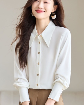 Commuting white shirt autumn fashion tops for women