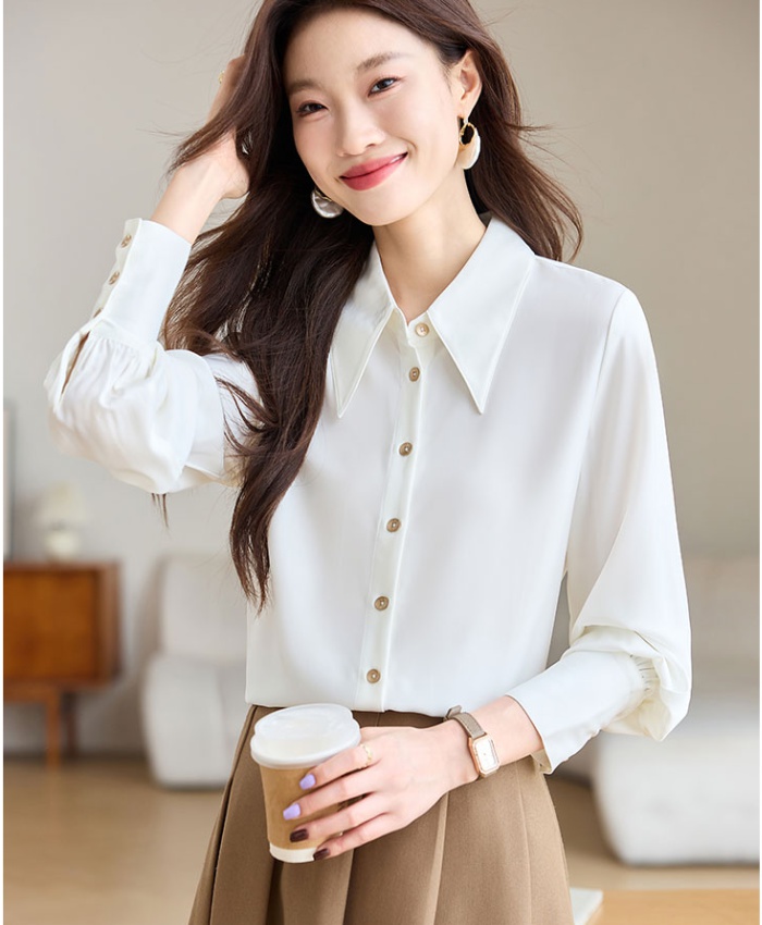 Commuting white shirt autumn fashion tops for women