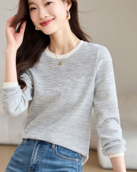 Long sleeve slim tops bottoming T-shirt for women