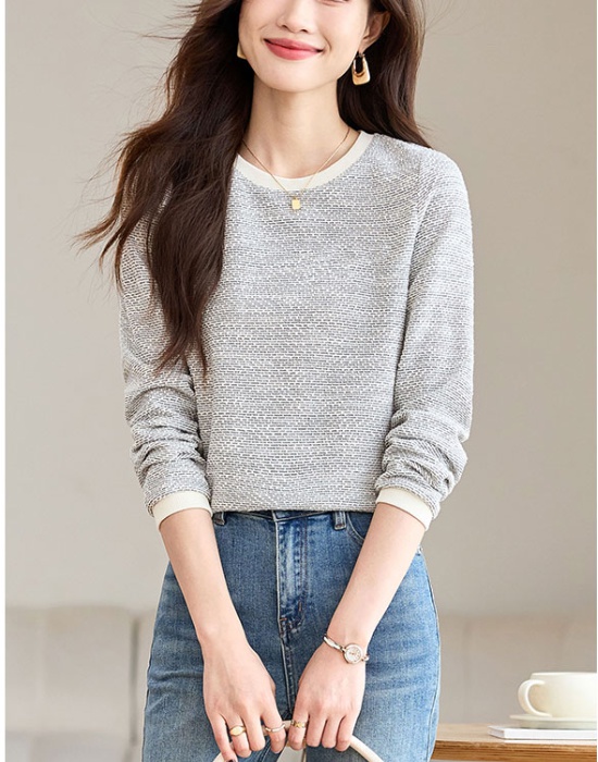 Long sleeve slim tops bottoming T-shirt for women