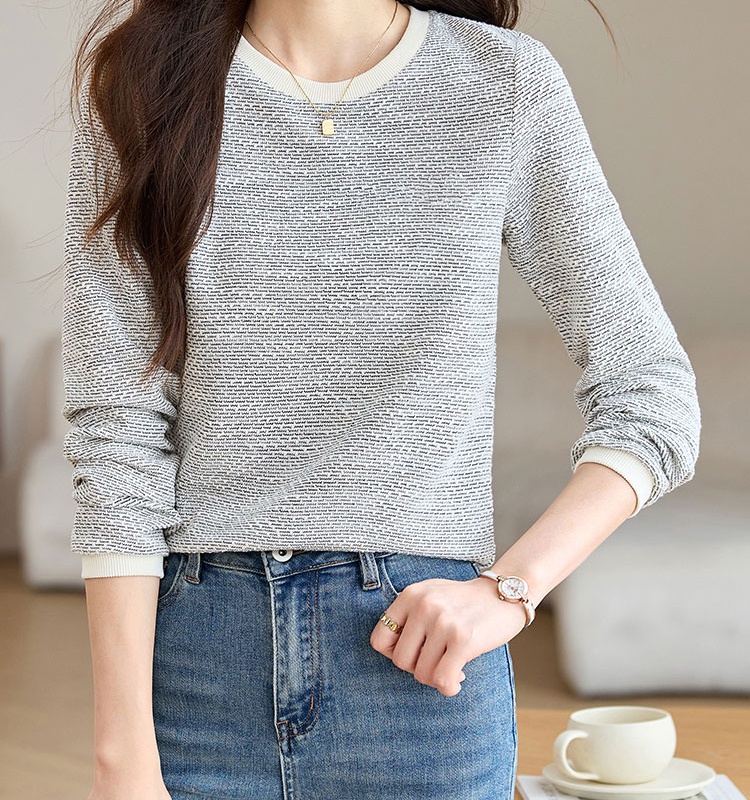 Long sleeve slim tops bottoming T-shirt for women