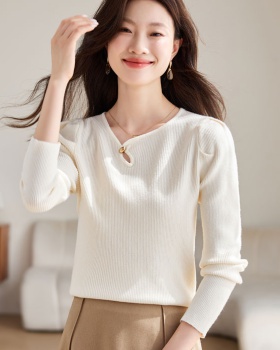 Apricot bottoming shirt horizontal collar shirts for women