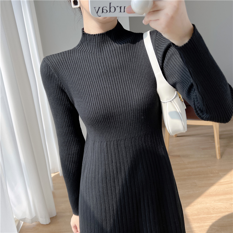 Korean style sweater dress temperament dress for women