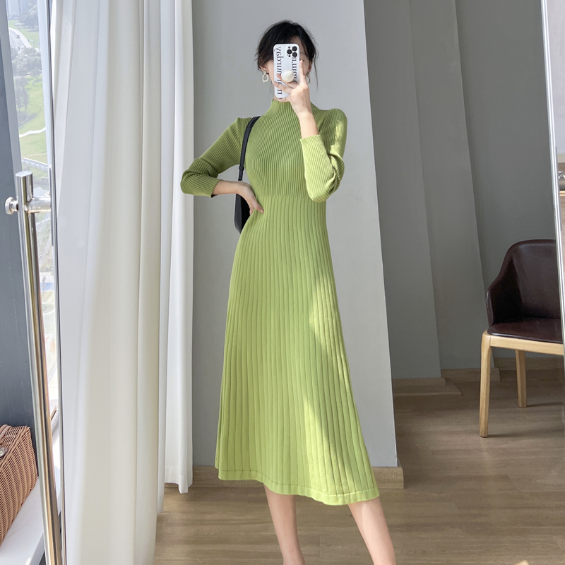 Korean style sweater dress temperament dress for women