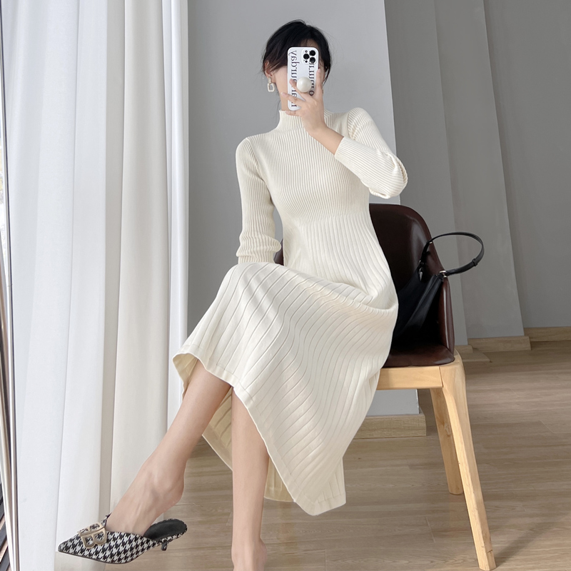 Korean style sweater dress temperament dress for women