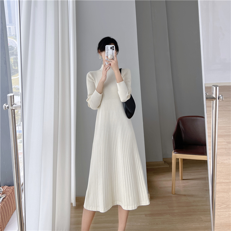 Korean style sweater dress temperament dress for women