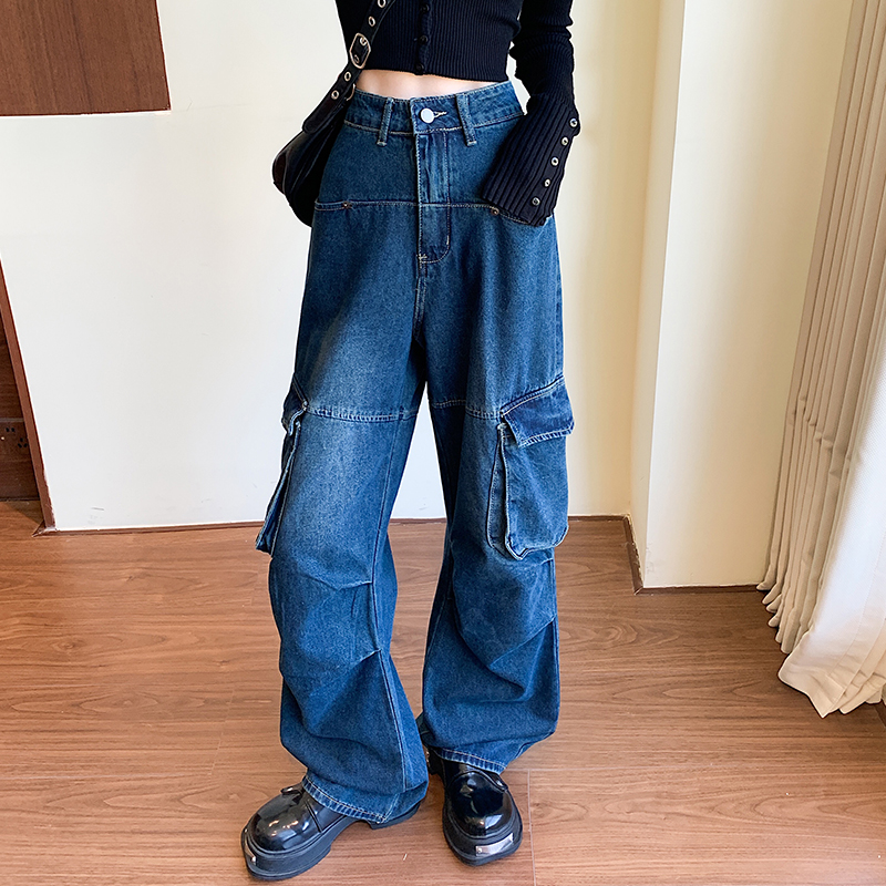 Street retro jeans straight American style work clothing