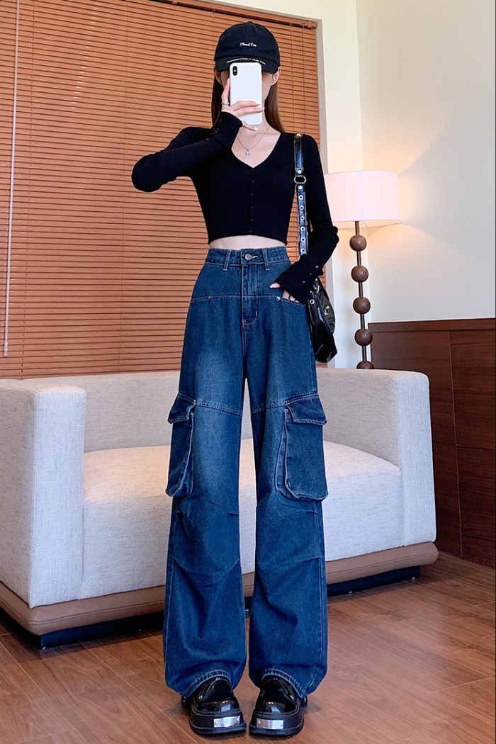 Street retro jeans straight American style work clothing