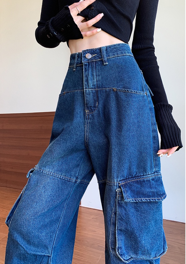 Street retro jeans straight American style work clothing