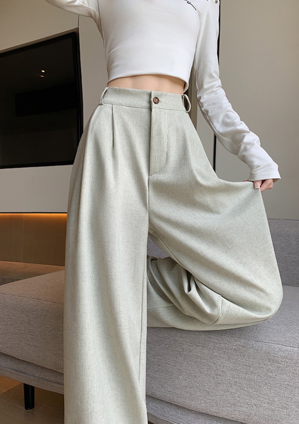 High waist suit pants straight wide leg pants for women