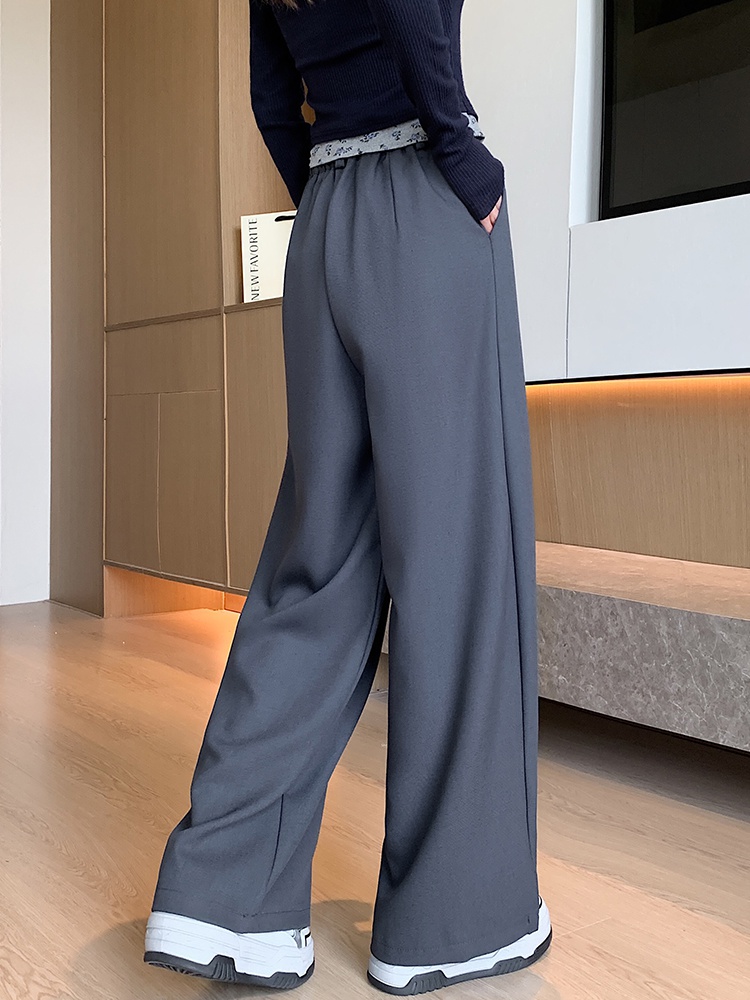 High waist suit pants straight wide leg pants for women