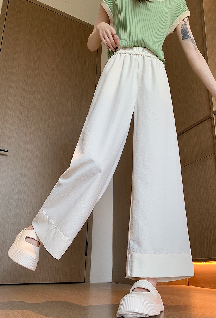 Loose wide leg pants crimping pants for women