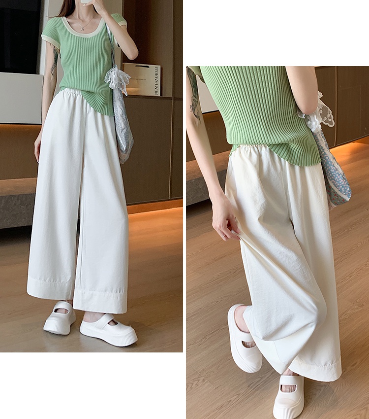 Loose wide leg pants crimping pants for women