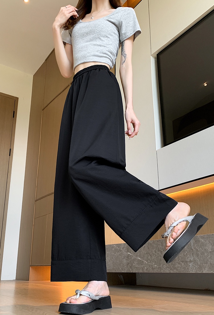 Loose wide leg pants crimping pants for women