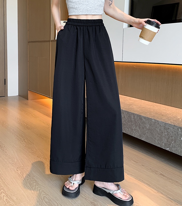 Loose wide leg pants crimping pants for women