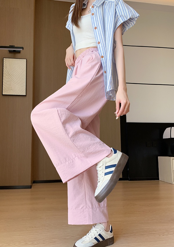 Loose wide leg pants crimping pants for women