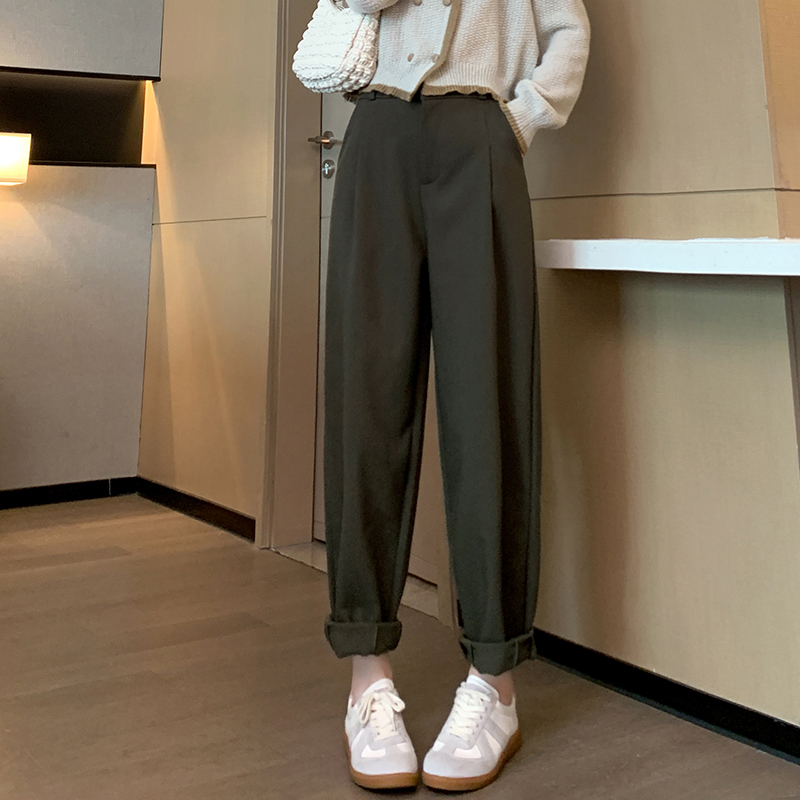 Cone pocket business suit harem long pants for women