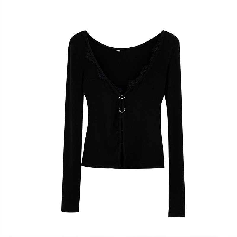 V-neck spring tops knitted cardigan for women