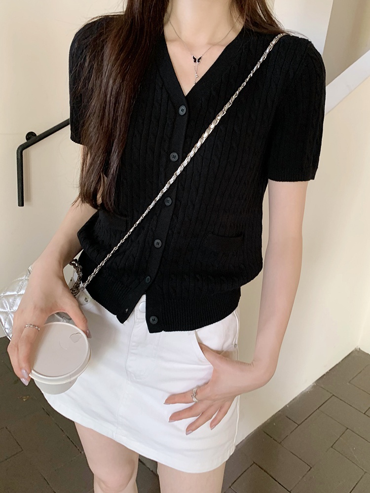 Commuting twist cardigan summer tops for women