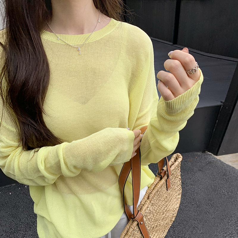 Sunscreen commuting lazy sweater loose autumn tops