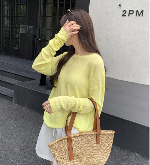 Sunscreen commuting lazy sweater loose autumn tops