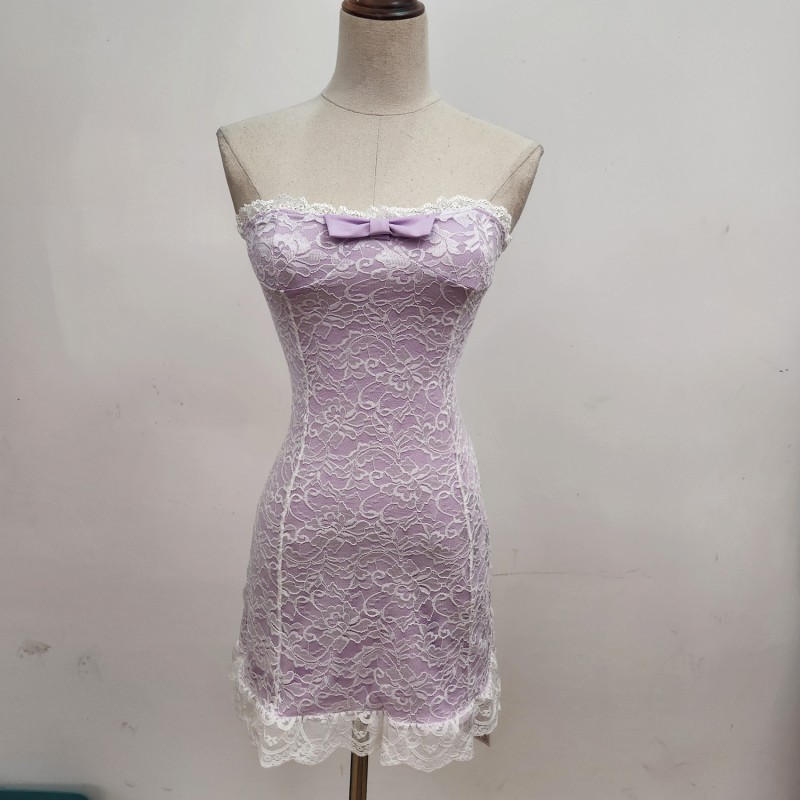 Purple enticement lace sexy dress for women