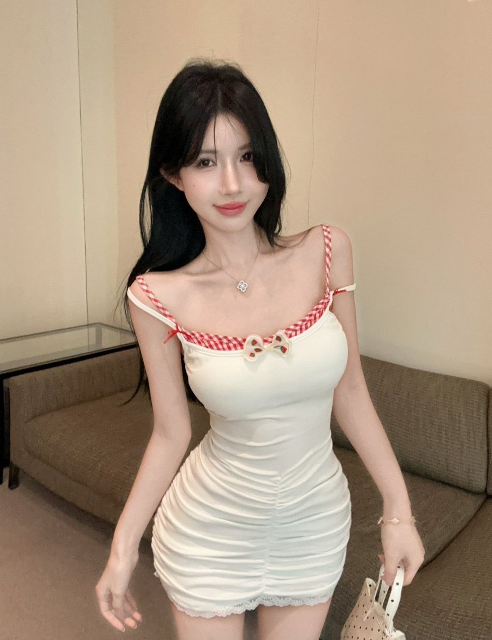 Fashion sexy fold package hip tight dress for women