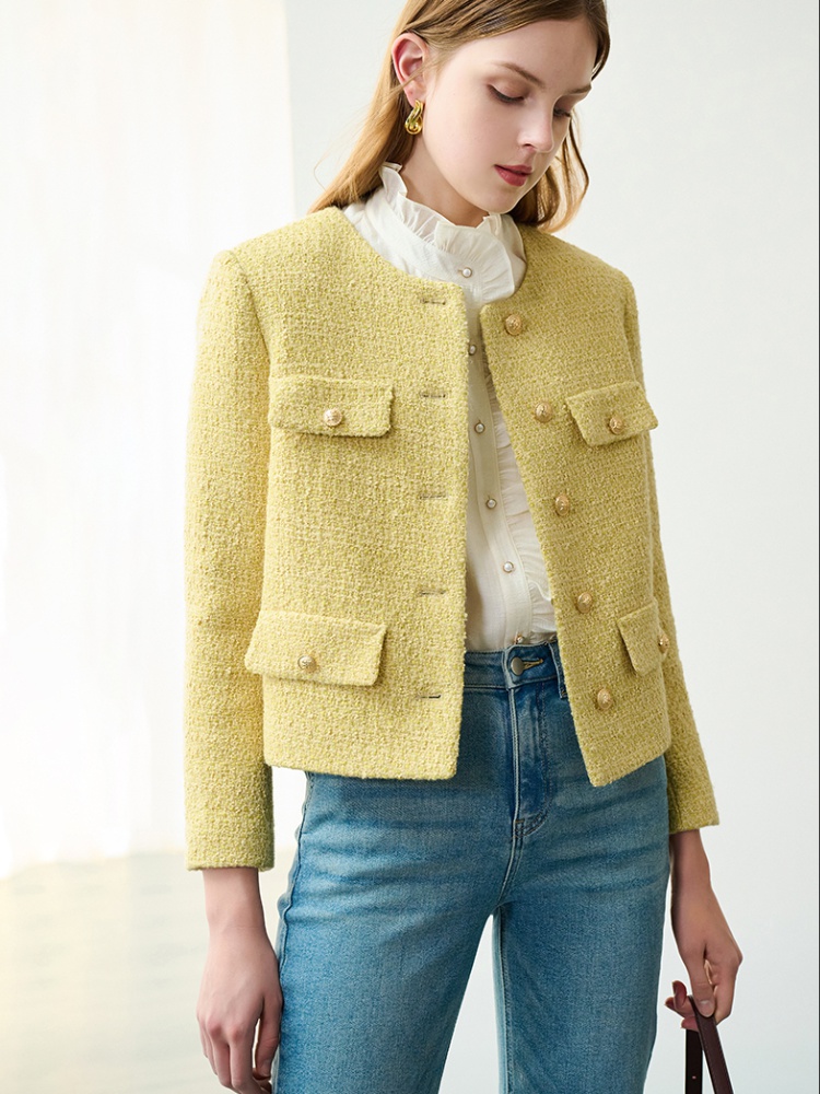 Woolen fashion tops small fellow jacket for women