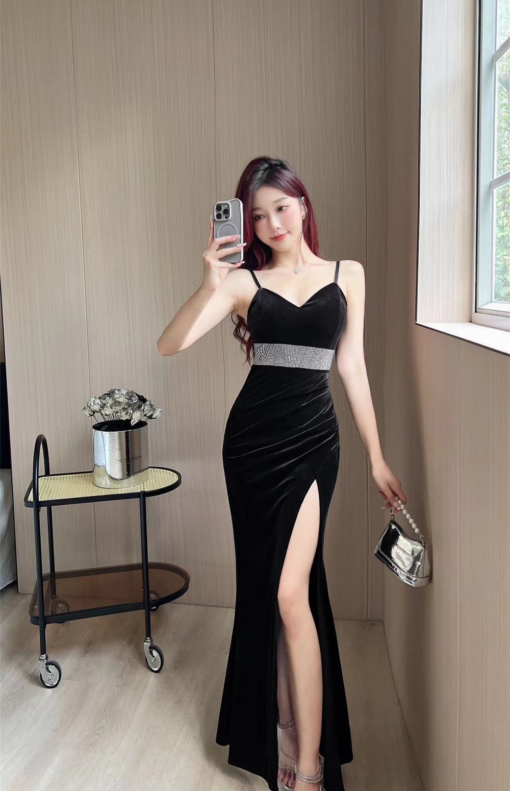 Sexy autumn dress long nightclub evening dress