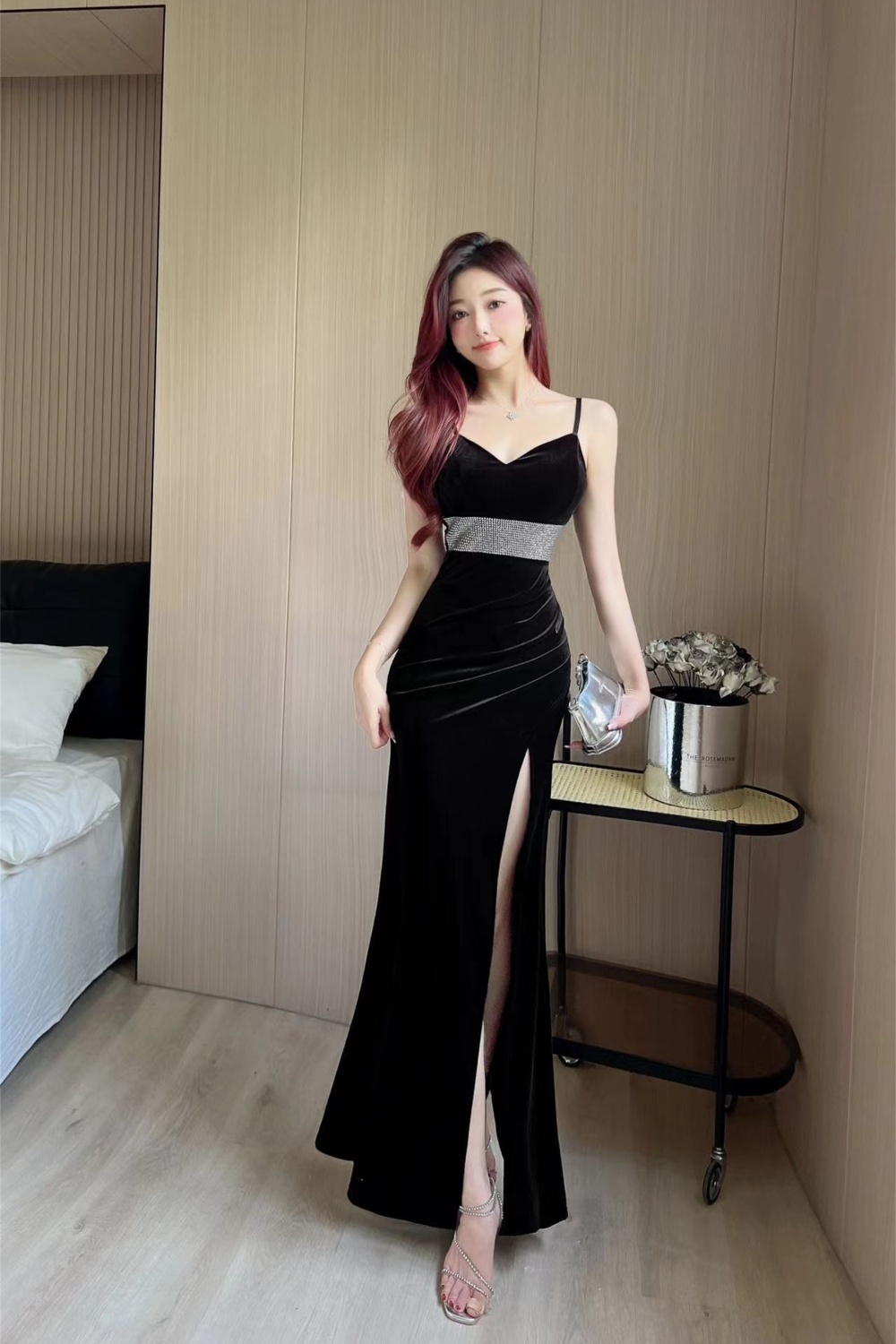 Sexy autumn dress long nightclub evening dress