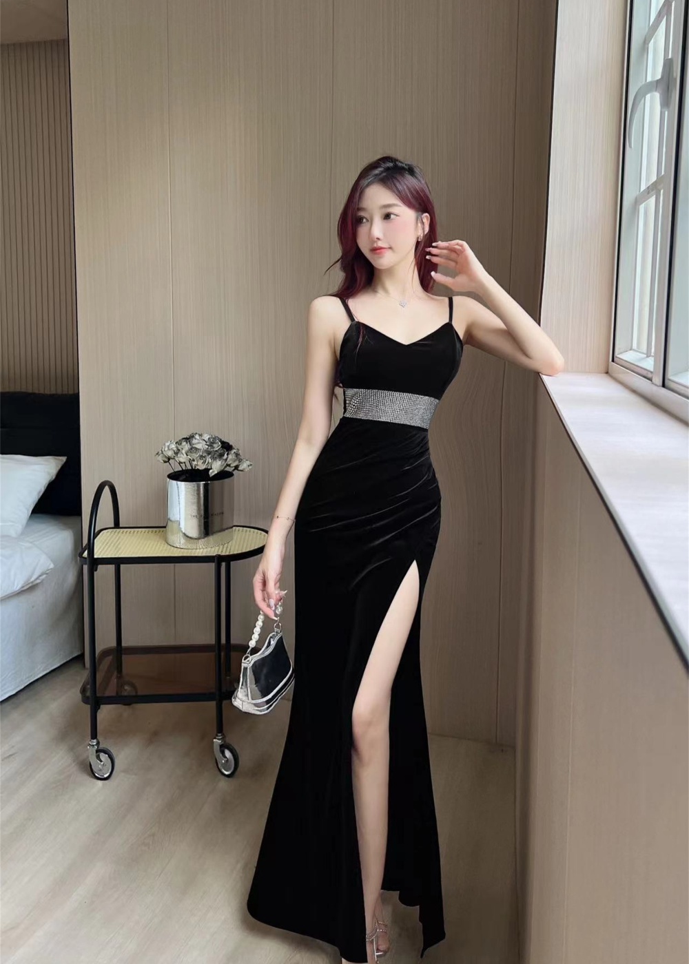 Sexy autumn dress long nightclub evening dress