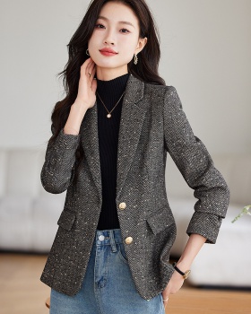 Temperament business suit overalls wool coat for women