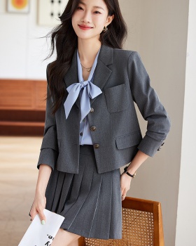 Gray temperament coat summer profession business suit 2pcs set