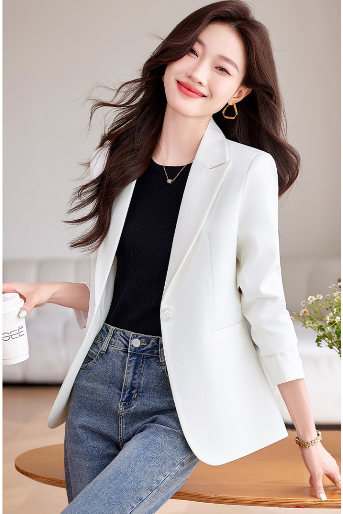 Spring commuting business suit all-match white tops