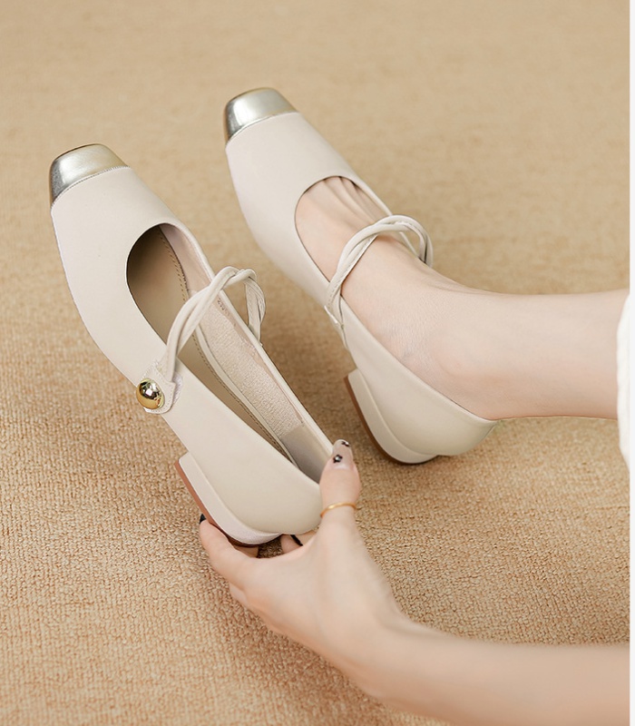 Mixed colors thick Chinese style shoes for women