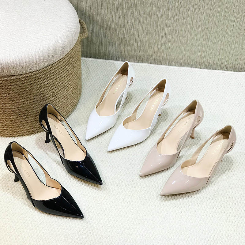 Niche pointed high-heeled shoes France style shoes