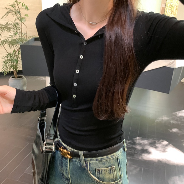 Autumn unique T-shirt long sleeve tops for women