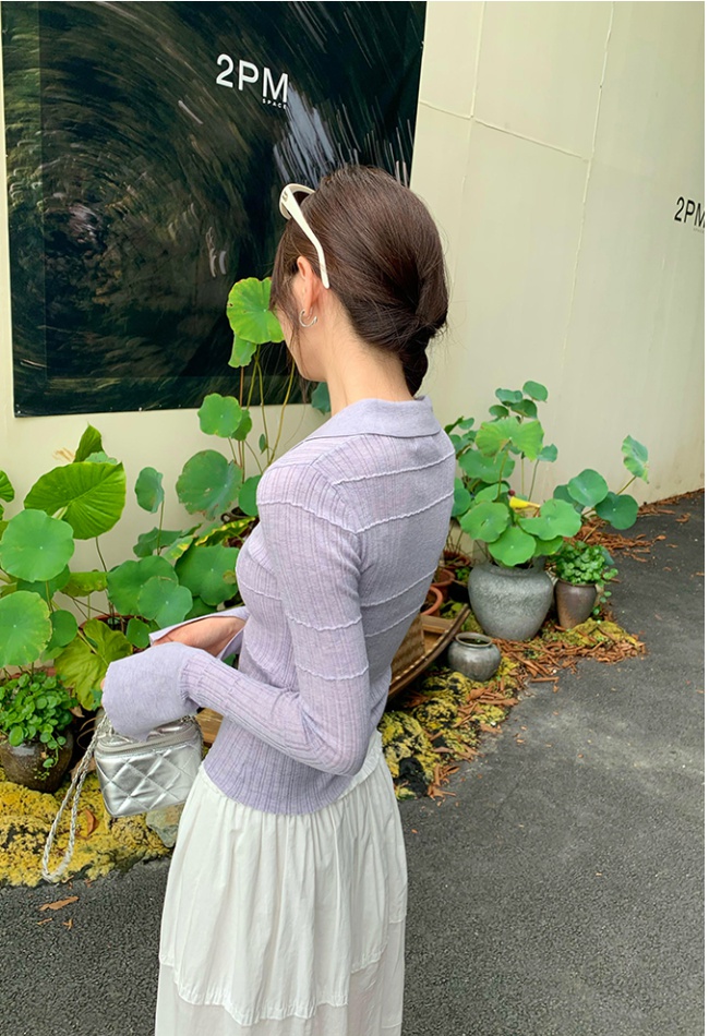 Inside the ride wool sweater long sleeve Korean style tops