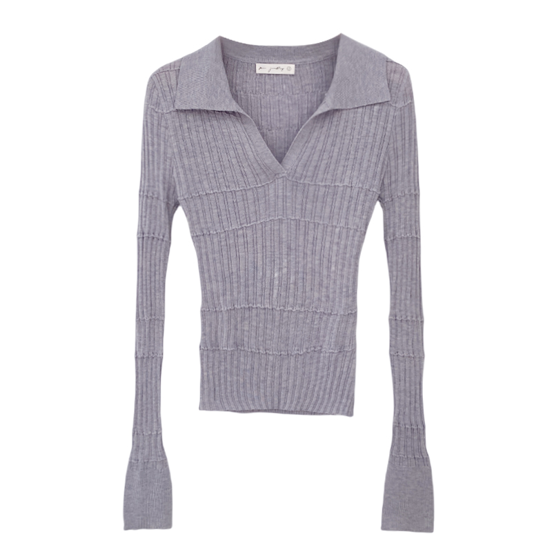 Inside the ride wool sweater long sleeve Korean style tops