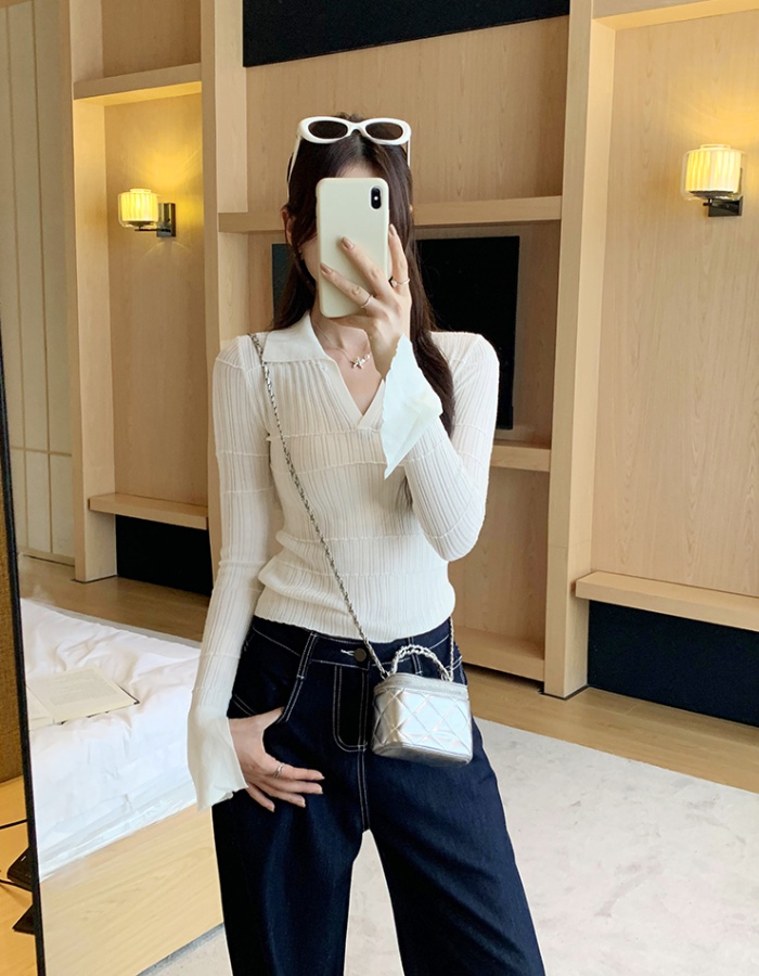 Inside the ride wool sweater long sleeve Korean style tops