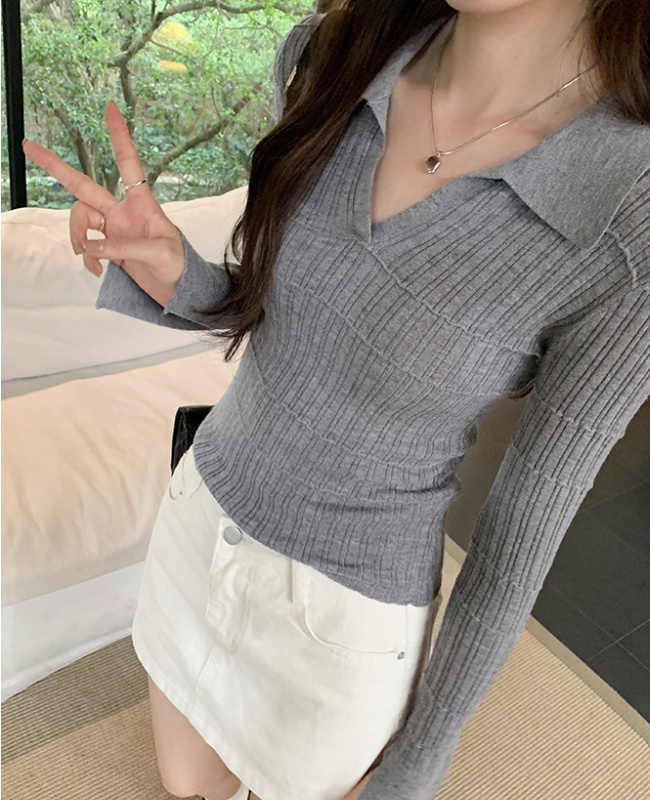 Inside the ride wool sweater long sleeve Korean style tops