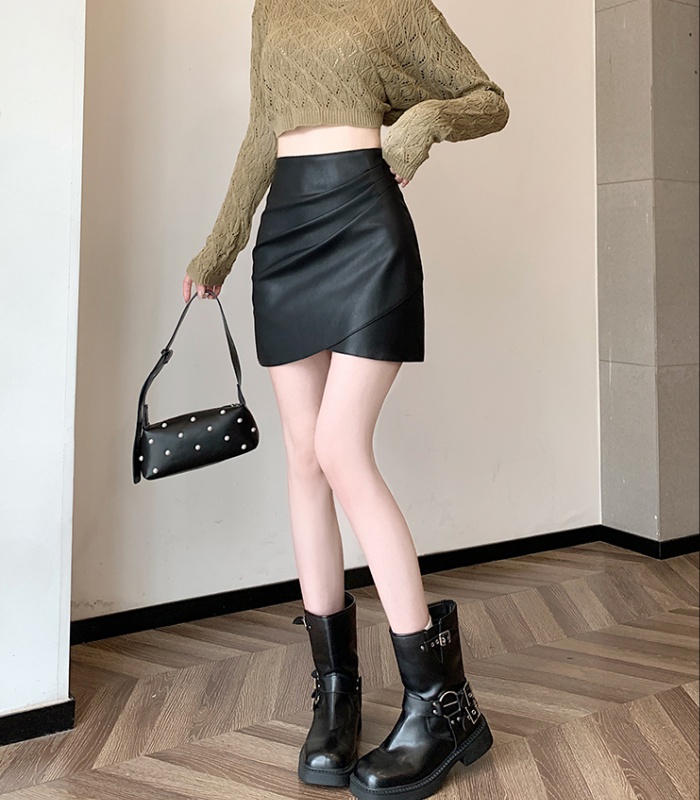 Autumn high waist short skirt fold skirt for women