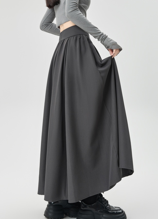 Hold abdomen drape business suit pleated long skirt for women