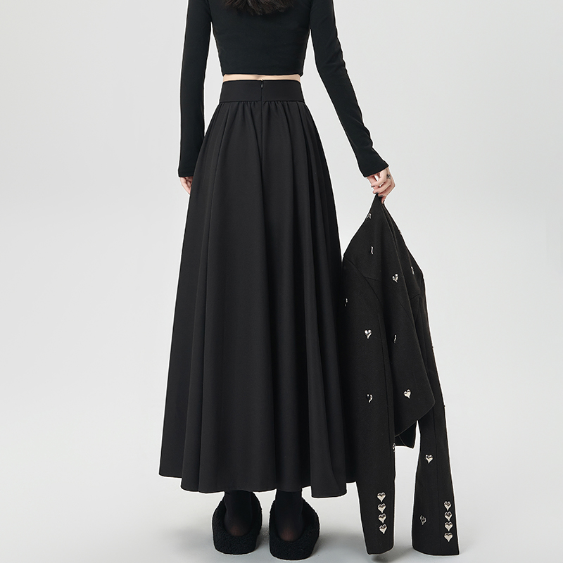 Hold abdomen drape business suit pleated long skirt for women