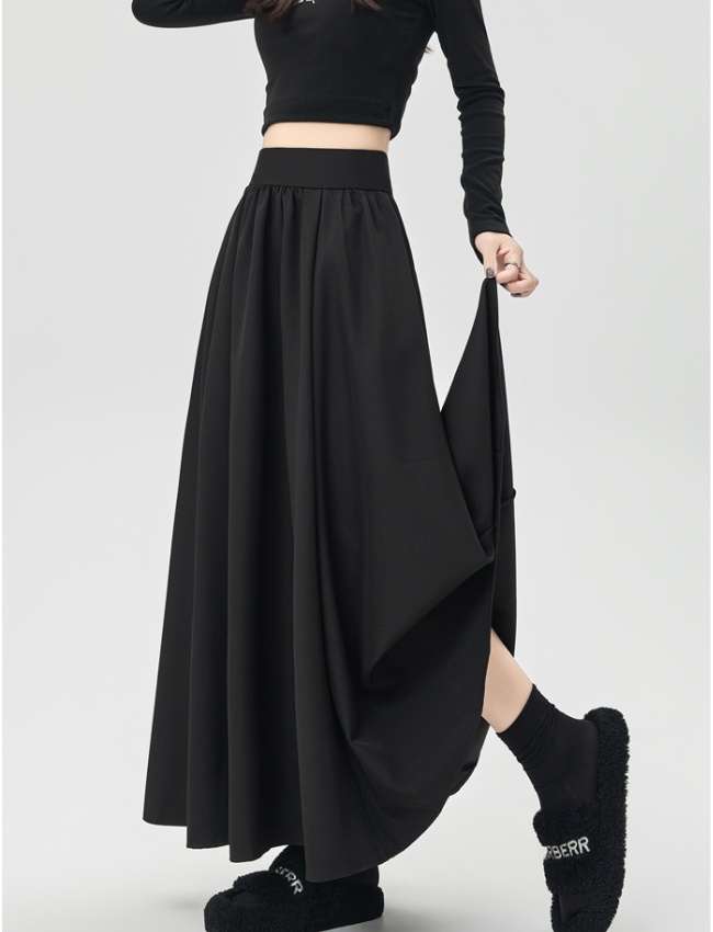 Hold abdomen drape business suit pleated long skirt for women