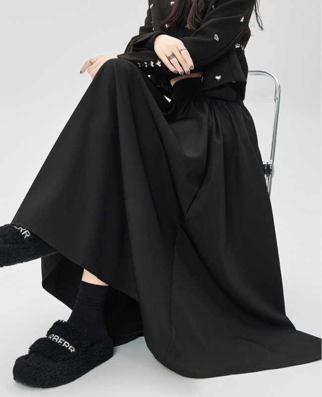 Hold abdomen drape business suit pleated long skirt for women