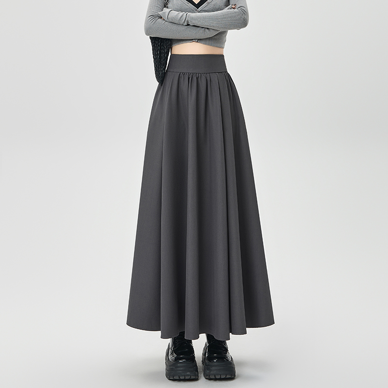 Hold abdomen drape business suit pleated long skirt for women