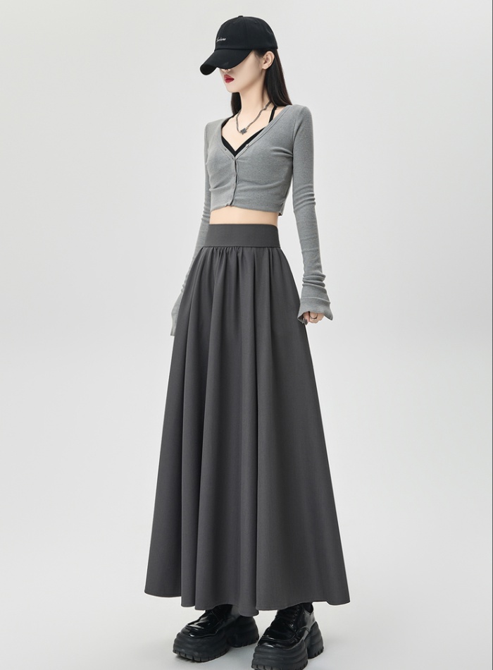 Hold abdomen drape business suit pleated long skirt for women