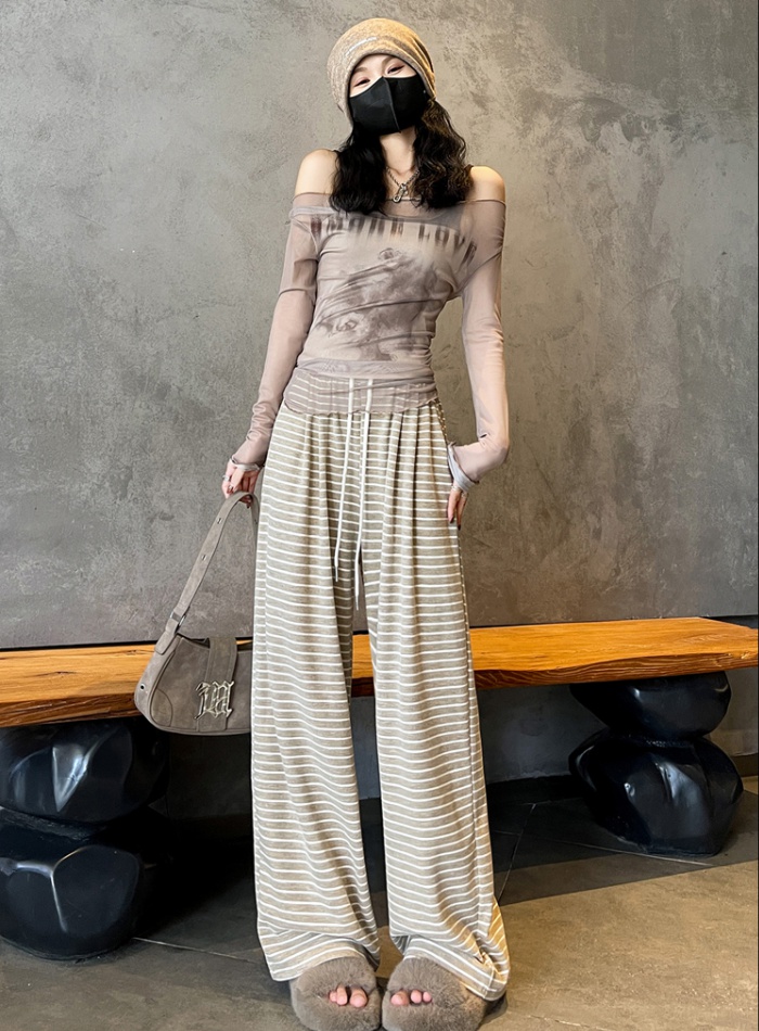 Frenum loose wide leg pants slim lazy casual pants