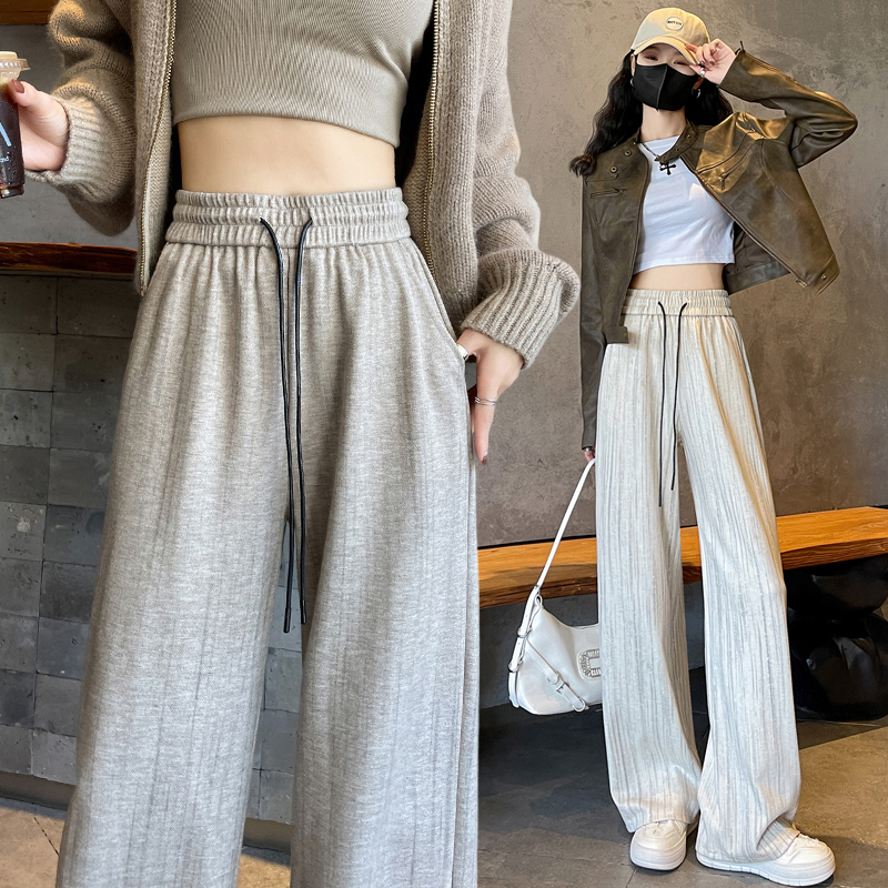 Slim diamond wide leg pants autumn retro pants for women